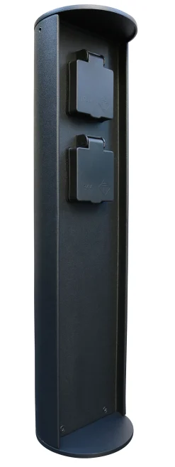 Steckdosensäule zwei Steckdosen Aluminium IP44 40 cm