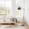 Stehlampe 180 cm hoch E27 verstellbar Holz Metall