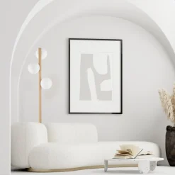 Stehlampe 150 cm klein Holz Glas 3x G9 Dreibein MIEKE