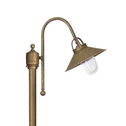 Stehlampe außen IP44 E27 148 cm Messing Glas Maritim