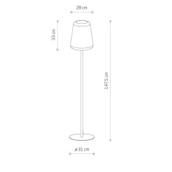 Stehlampe außen Stecker Kabel 147,5 cm IP44 E27 LOTTIE