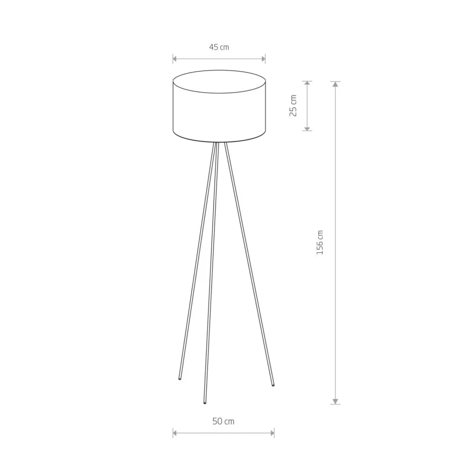 Stehlampe Dreibein 156 cm E27 Grau Schwarz