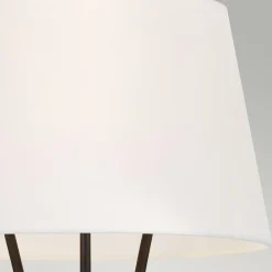 Stehlampe Dreibein in Rost Weiß 140cm klein Metall Stoff