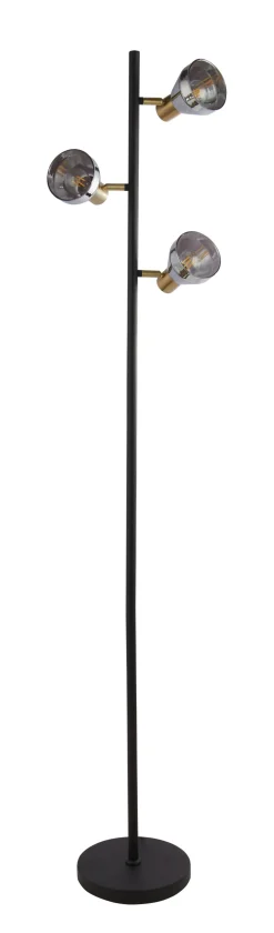 Stehlampe 3-flammig E14 153 cm Rauchglas verstellbar