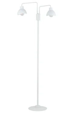 Stehlampe 2-flammig Weiß Metall Lesen E27 162 cm hoch