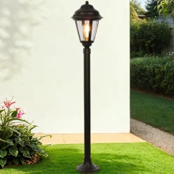 Stehlampe Garten 100 cm Messing Rostbraun Rustikal