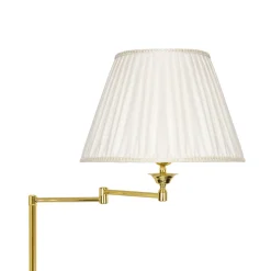 Stehlampe Gelenkarm 162 cm Messing Stoff E27 Wohnzimmer