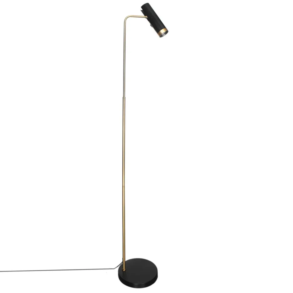 Stehlampe Gold Schwarz 157 cm hoch GU10 verstellbar