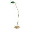 Stehlampe in Bronze hell Grün E27 146 cm Echt-Messing Glas