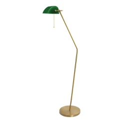 Stehlampe in Bronze hell Grün E27 146 cm Echt-Messing Glas