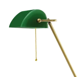 Stehlampe in Bronze hell Grün E27 146 cm Echt-Messing Glas