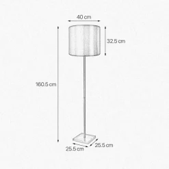 Stehlampe in Bronze hell Braun E27 160,5 cm Messing Stoff