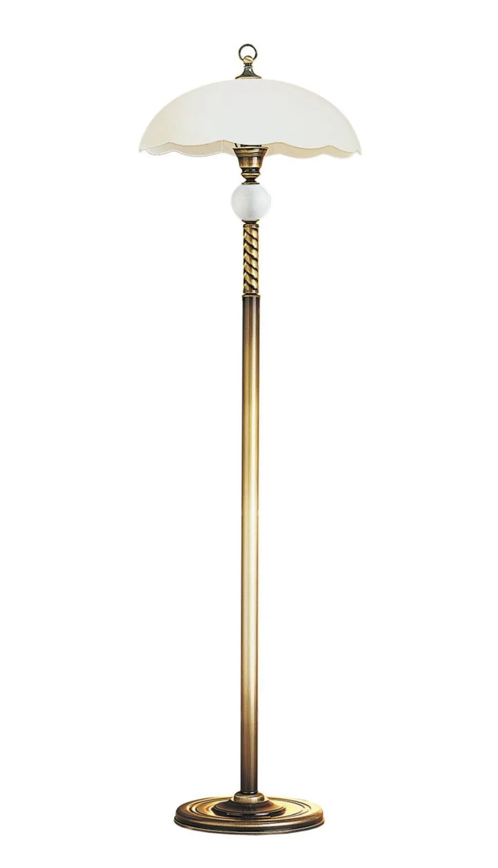 Stehlampe in Messing Weiß 152cm Wohnzimmer Leuchte