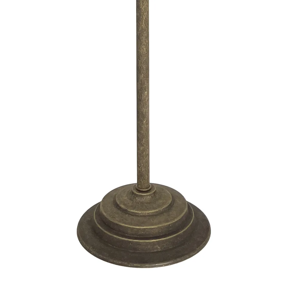 Stehlampe Keramik Messing 130 cm in Bronze Antik Weiß E27
