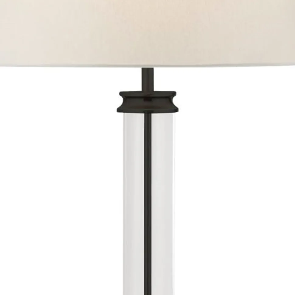 Stehlampe klein 156 cm Schwarz Weiß E27