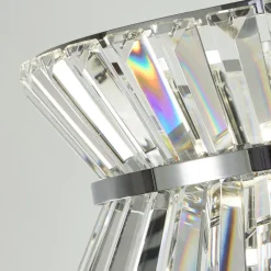 Stehlampe Kristall 150 cm klein Art Déco Chrom Klar