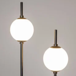 Stehlampe LED Metall Glas 150 cm Schwarz Weiß 750 lm