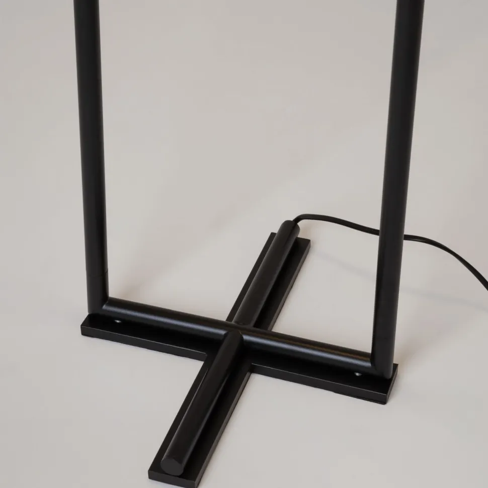 Stehlampe LED Metall Glas 150 cm Schwarz Weiß 750 lm