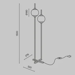 Stehlampe LED Metall Glas 150 cm Schwarz Weiß 750 lm