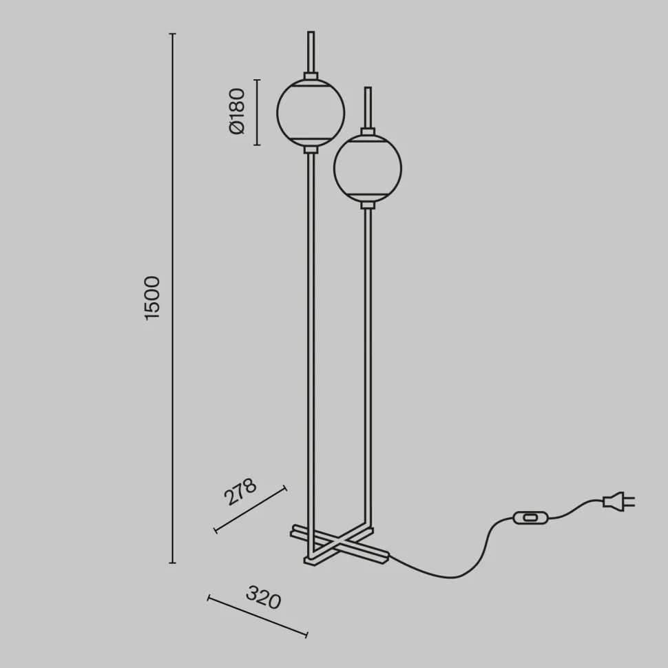 Stehlampe LED Metall Glas 150 cm Schwarz Weiß 750 lm