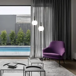 Stehlampe LED Metall Glas 150 cm Schwarz Weiß 750 lm