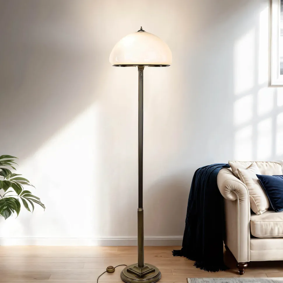 Stehlampe MARLOW in Messing antik 170cm Wohnzimmer