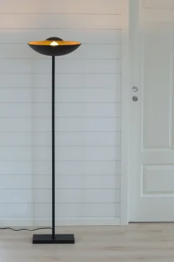 Stehlampe Metall 171 cm in Schwarz Gold E27 ANJA