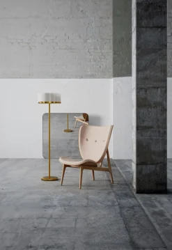 Stehlampe Metall Glas 150 cm hoch in Messing Weiß E27