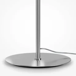 Stehlampe Metall Glas LED 165,5 cm hoch Chrom Weiß Grau