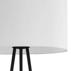 Stehlampe Metall Stoff 165 cm Dreibein Schwarz Weiß E27