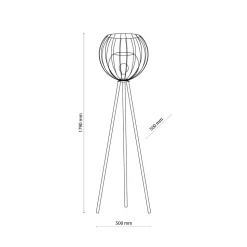 Stehlampe Modern 179 cm hoch Metall Glas Dreibein