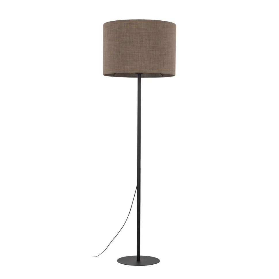 Stehlampe Modern 165 cm Metall Jute E27 Schwarz Braun