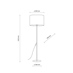 Stehlampe Modern 165 cm Metall Jute E27 Schwarz Braun