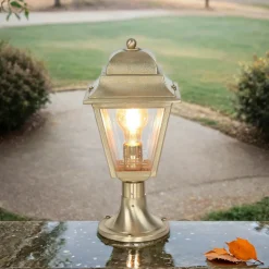 Stehlampe PAXI Messing H:39cm Rustikal Garten Weg