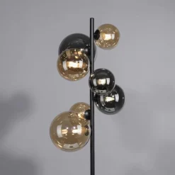 Stehlampe Rauchgrau Bernstein Glas 155 cm G9 2100 lm