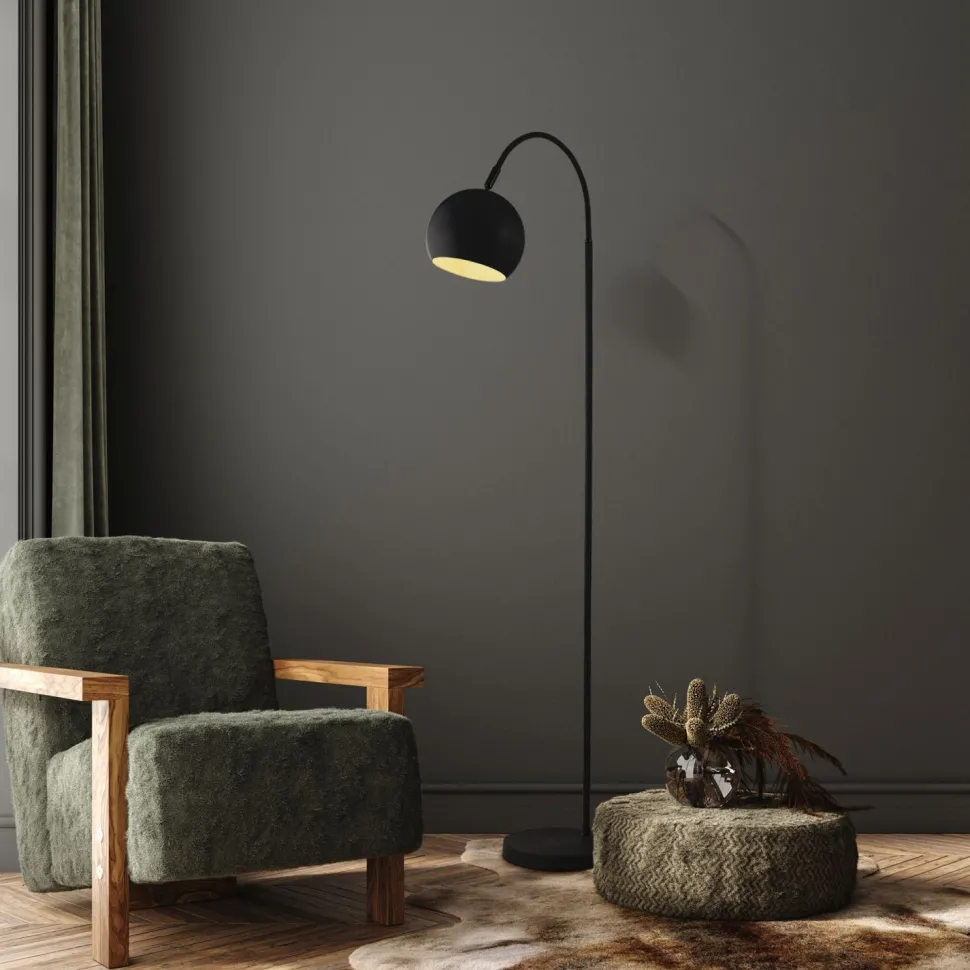 Stehlampe Schwarz E27 143 cm Metall verstellbar