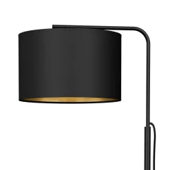 Stehlampe Stoff Metall 151 cm Wohnzimmer Schwarz Gold