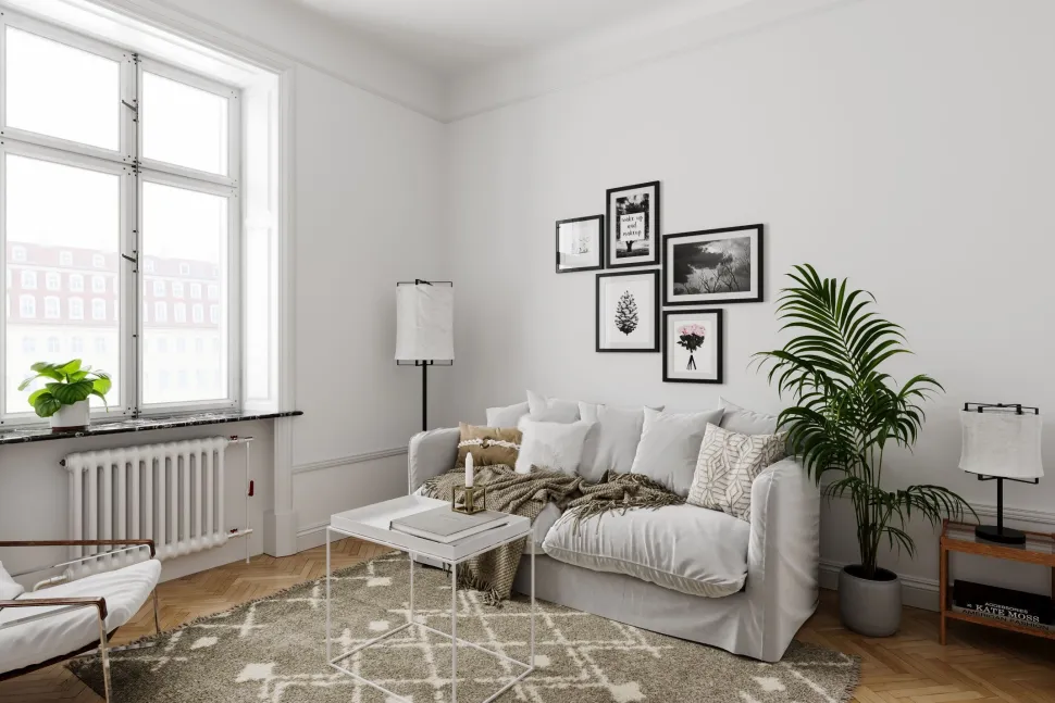 Stehlampe Stoff Metall E27 150 cm hoch Schwarz Weiß