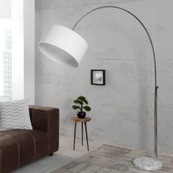 Stehlampe Weißer Schirm 170cm Lampe Wohnzimmer