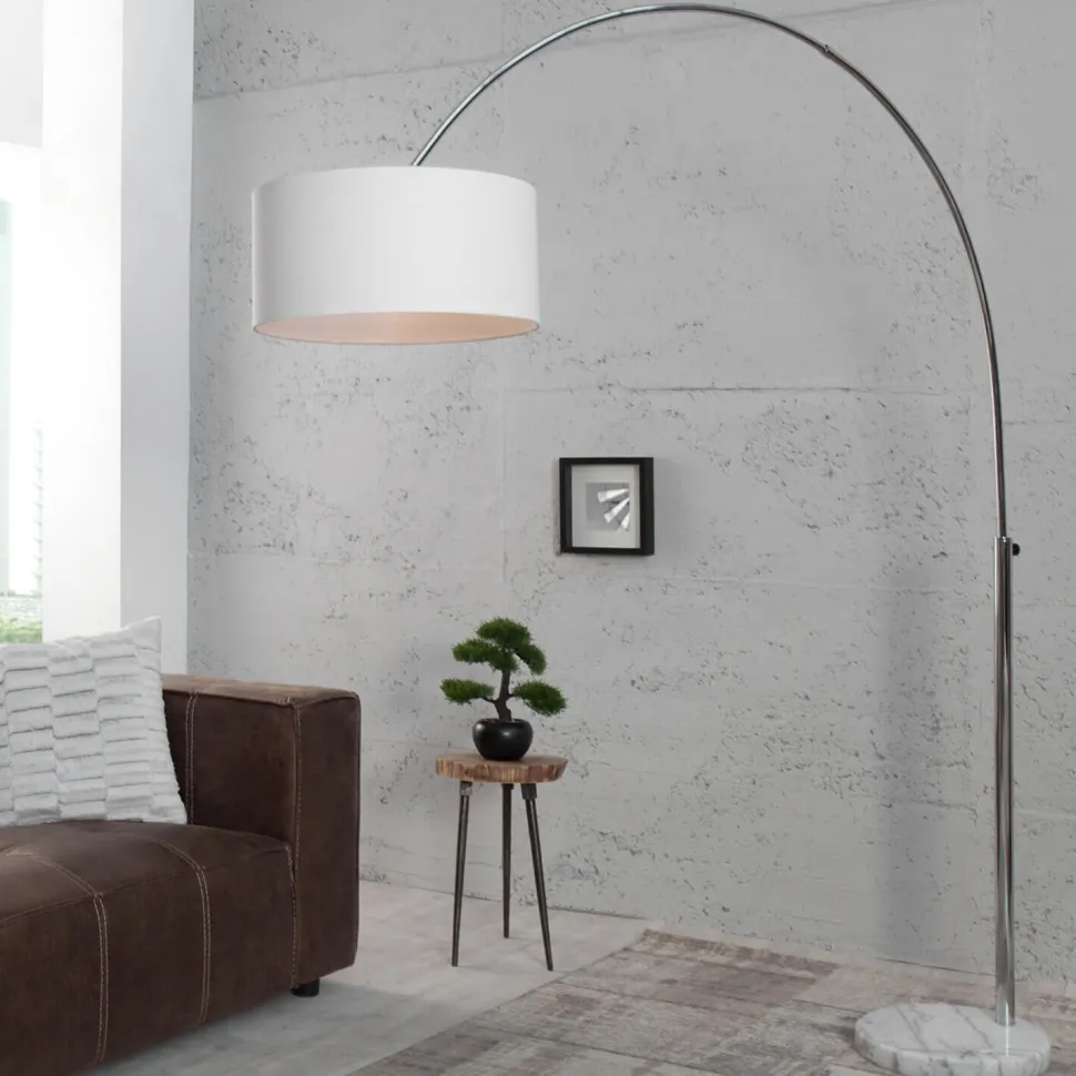 Stehlampe Weißer Schirm 170cm Lampe Wohnzimmer
