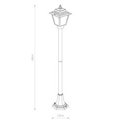 Stehleuchte außen 100 cm E27 IP44 Schwarz aus Aluminium