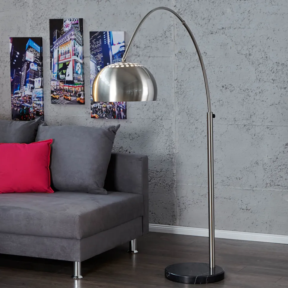 Stehleuchte Ø34cm Retro elegant verstellbar Chrom