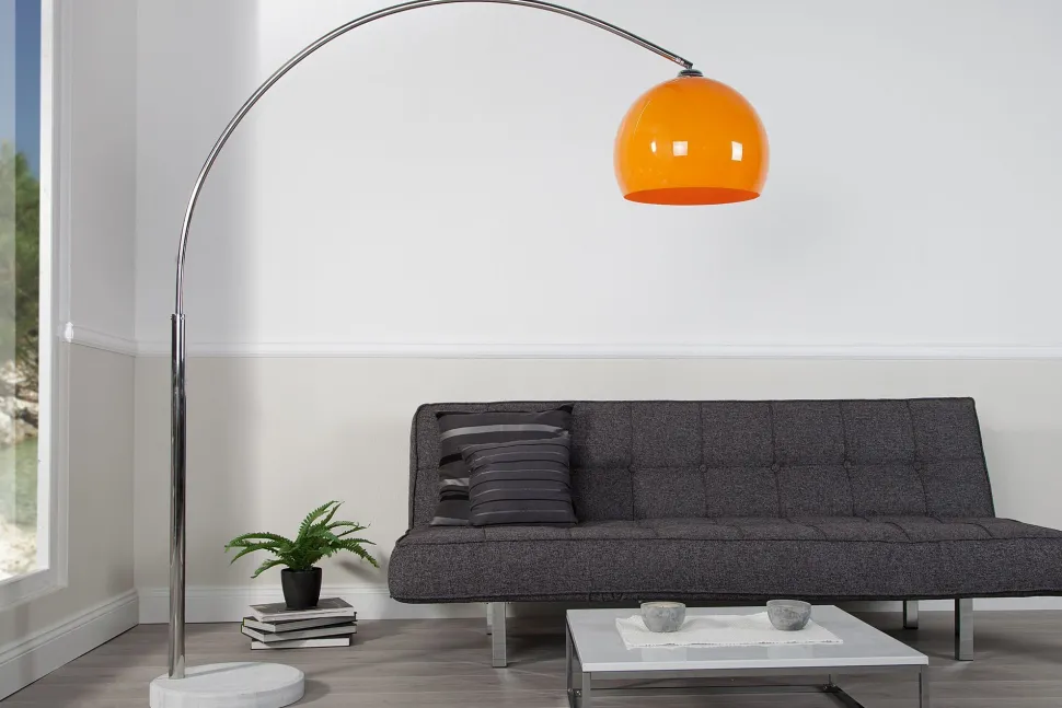 Stehleuchte Ø40cm Retro elegant gebogen