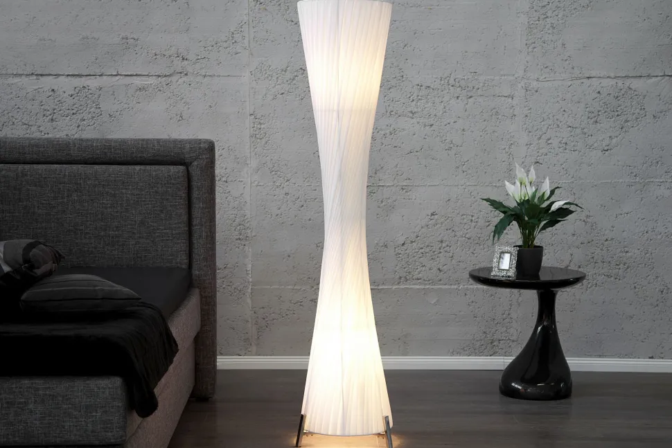 Stehleuchte 180cm Retro Esszimmer Lampe Weiß