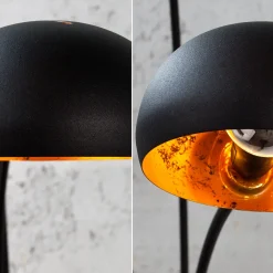 Stehleuchte 205cm Retro flexibel Kugel Schwarz