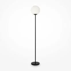 Stehleuchte Glas Metall E27 155 cm Schwarz Weiß Modern