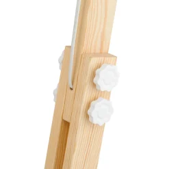 Stehleuchte Holz Metall 180 cm verstellbar Weiß Natur