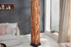 Stehleuchte Holz Schwarz Natur 173 cm GU10 gemütlich