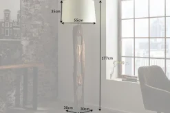 Stehleuchte Holz Stoff Weiß blendarm 177 cm E27 Lesen