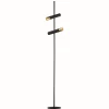 Stehleuchte LED verstellbar 151 cm in Schwarz Gold 3000 K